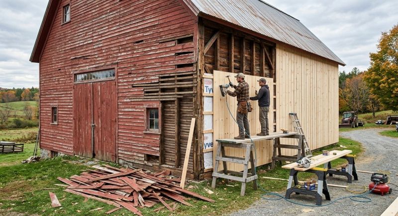 Barn Siding Replacement in Hampstead, NH