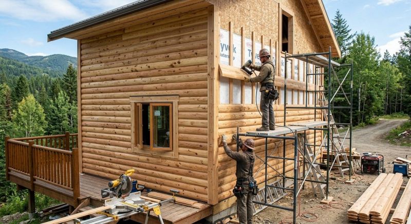 Log Siding Installation in Stratham, NH